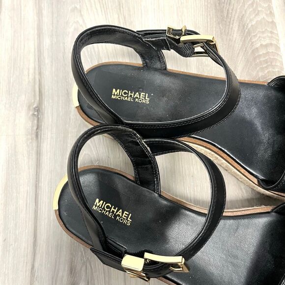 MICHAEL Michael Kors Sandals Women’s 10 Richie Black Espadrille Platform - Picture 3 of 9